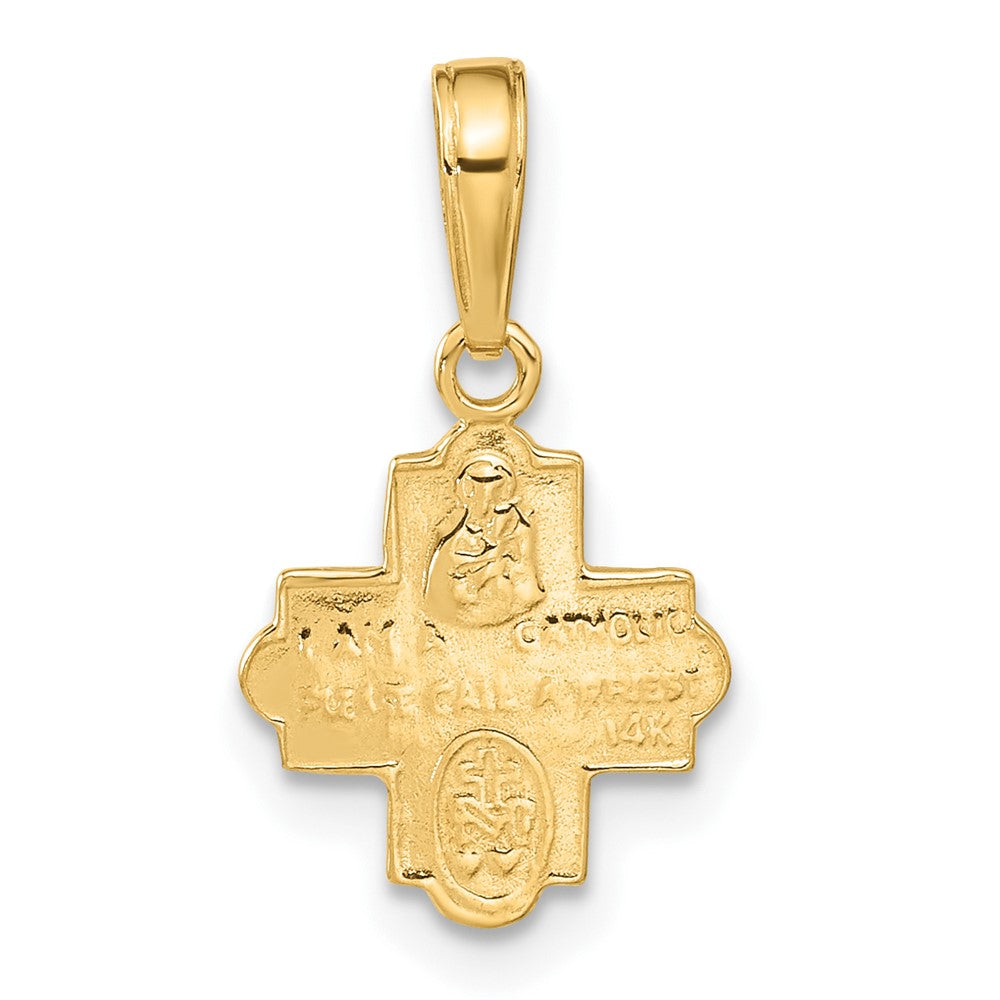 14k Miniature Four-Way Medal Pendant