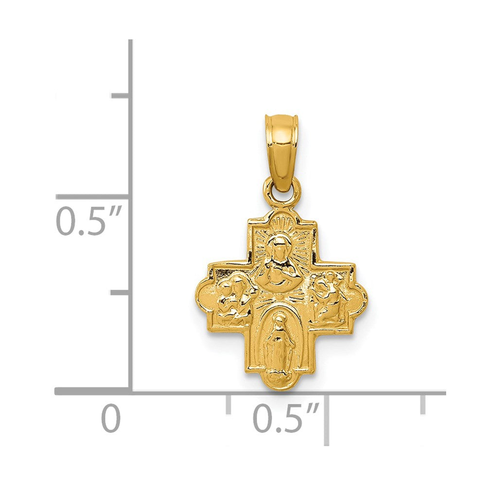 14k Miniature Four-Way Medal Pendant