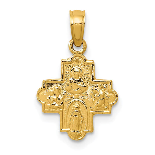 14k Miniature Four-Way Medal Pendant