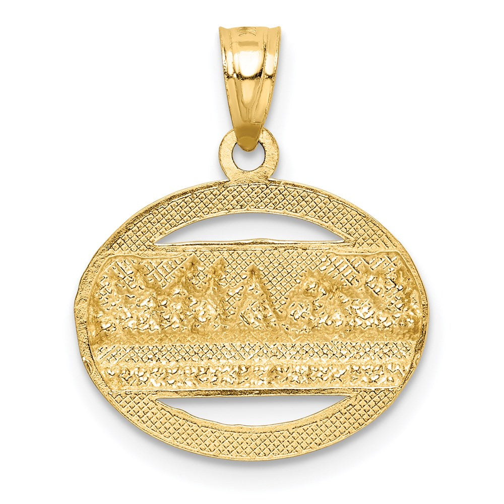 14K and White Rhodium The Last Supper Oval Pendant