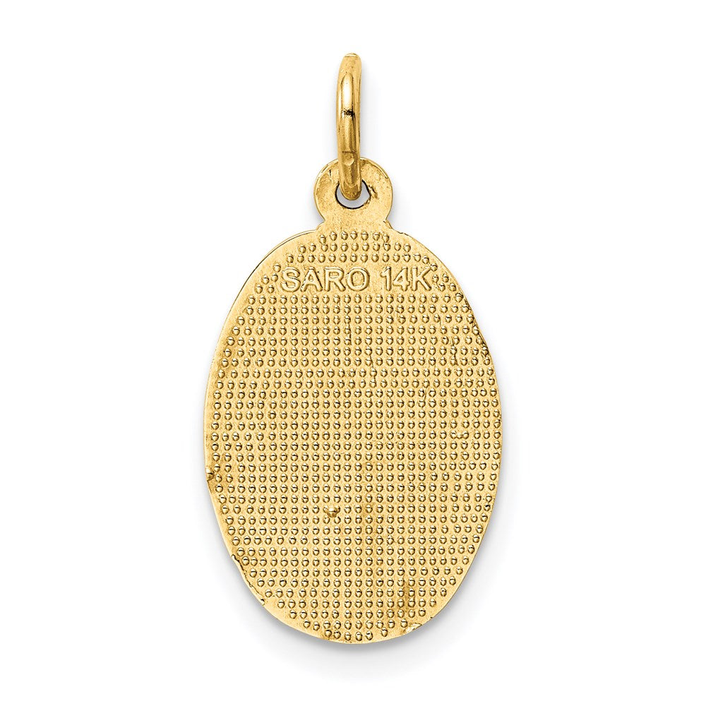 14k Polished Saint Christopher Medal Oval Charm