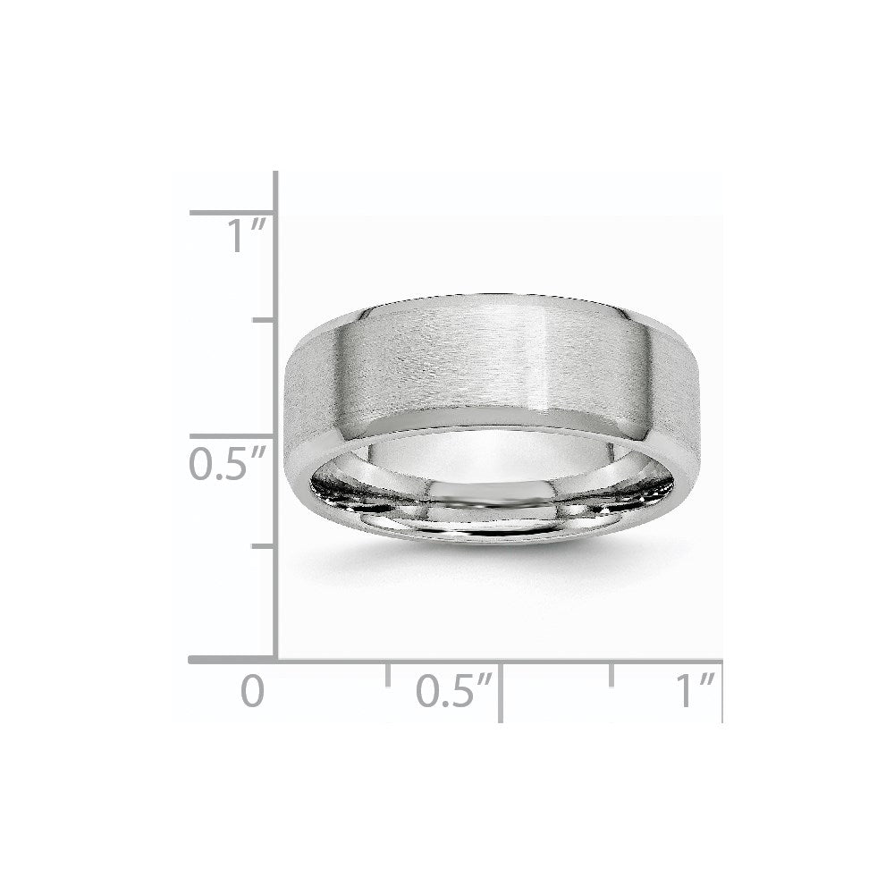 Chisel Cobalt Satin and Polished Beveled Edge 8mm Band