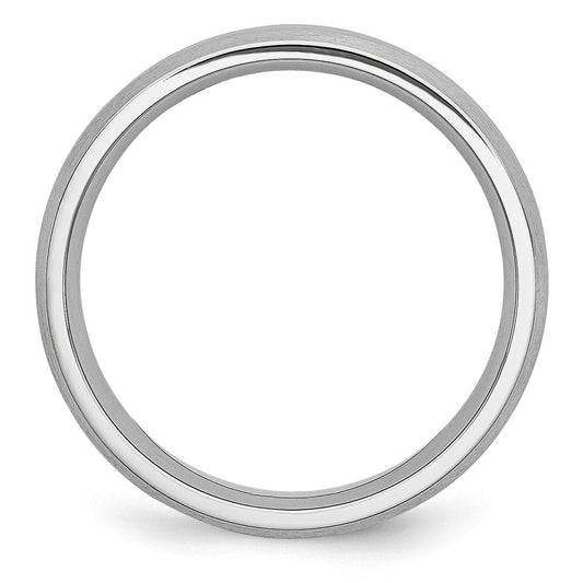 Chisel Cobalt Satin and Polished Grooved 6mm Band