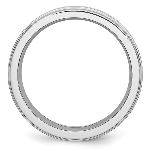 Chisel Cobalt Sterling Silver Inlay Satin and Polished 6mm Band