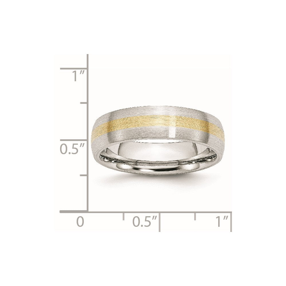Chisel Cobalt 14k Gold Inlay Satin 6mm Band