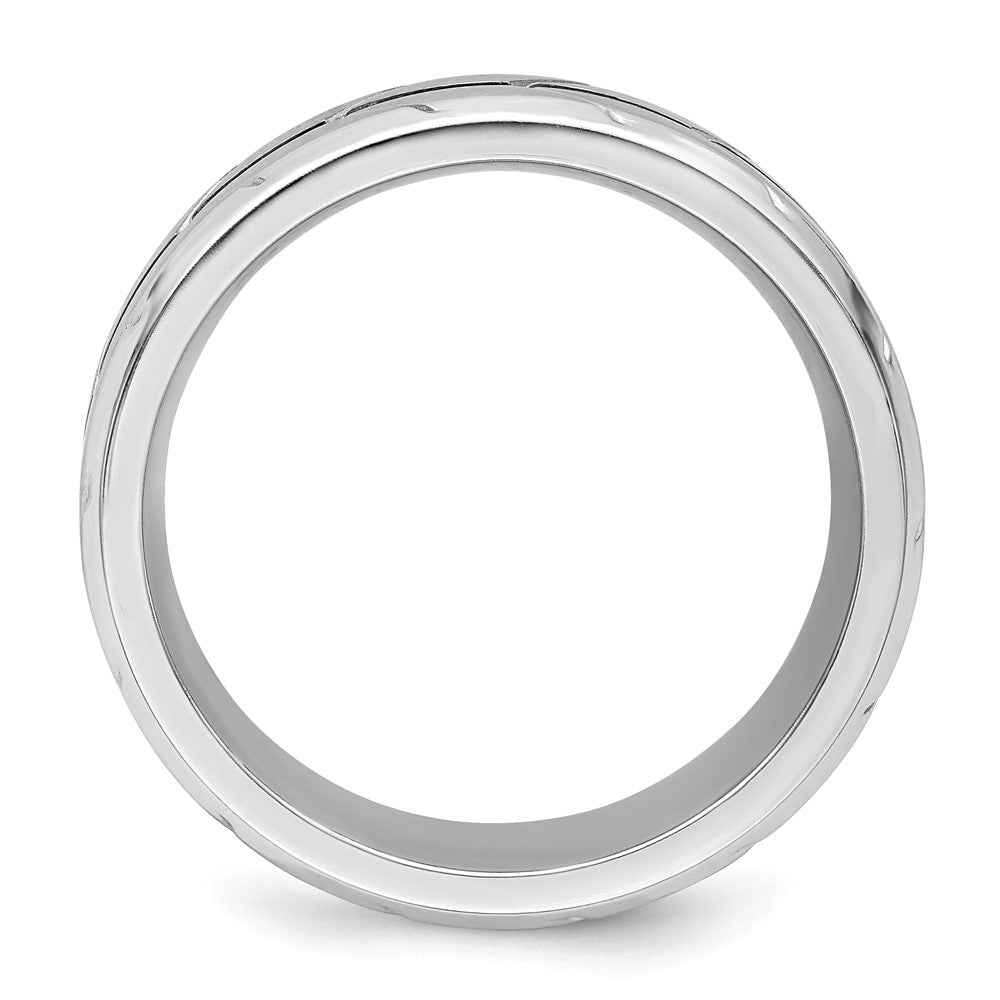 Chisel Cobalt Brushed and Polished Beveled 8mm Band