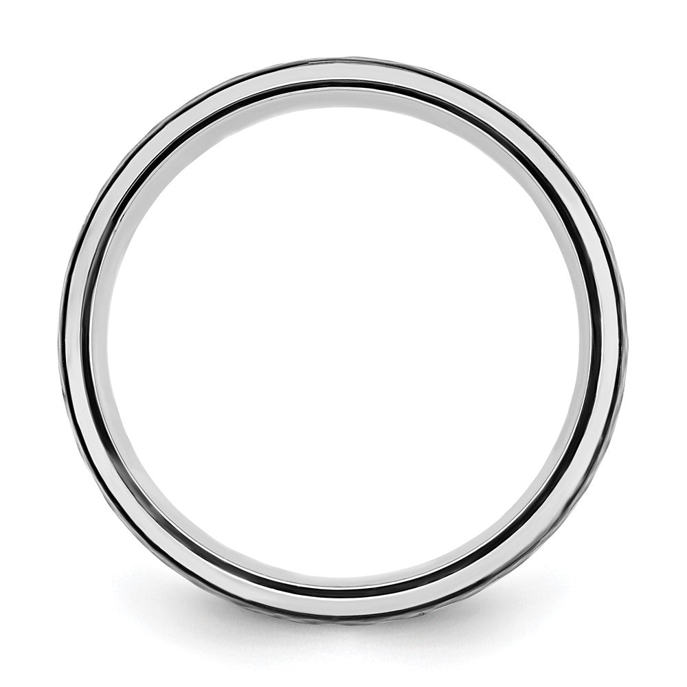 Chisel Cobalt Polished with Hammered Black IP-plated Center 8mm Band