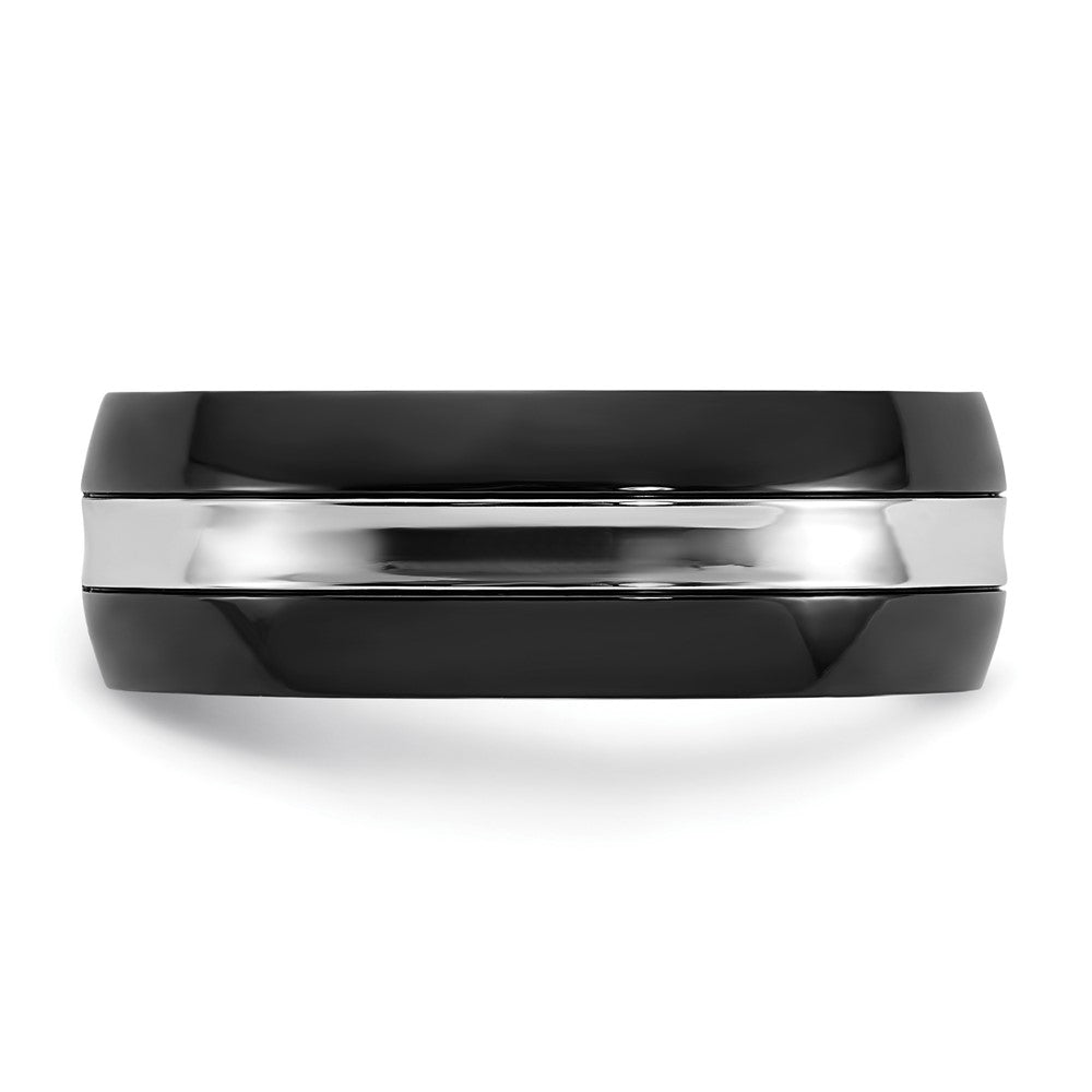 Chisel Cobalt Polished Black IP-plated 8mm Band