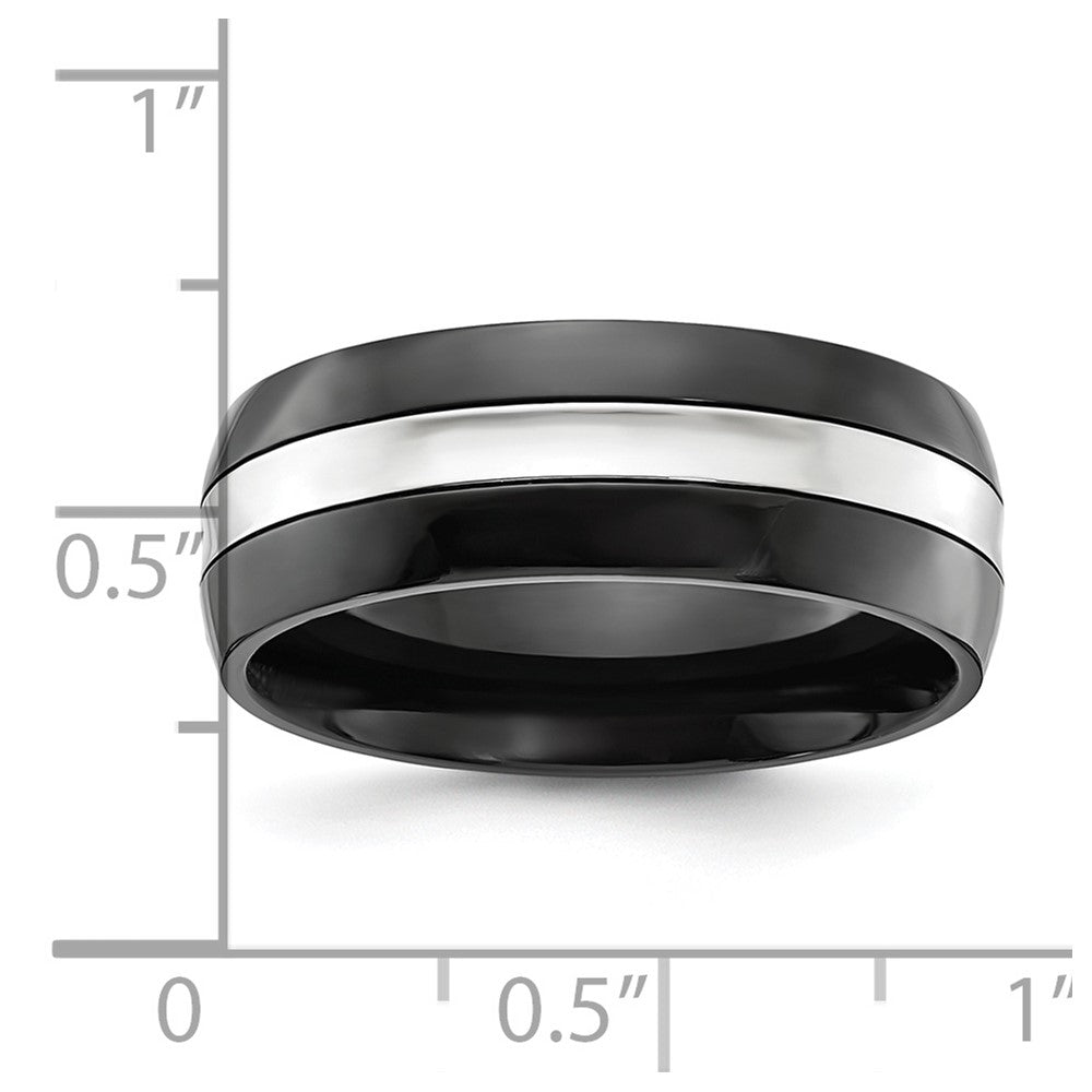 Chisel Cobalt Polished Black IP-plated 8mm Band