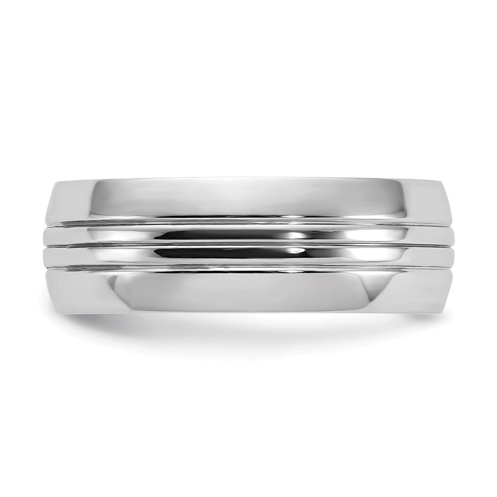 Chisel Cobalt Polished Grooved 8mm Band