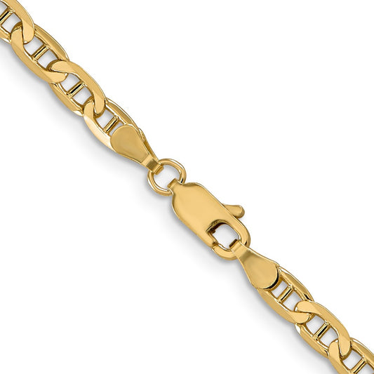 14K 3.75mm Concave Anchor with Lobster Clasp Chain