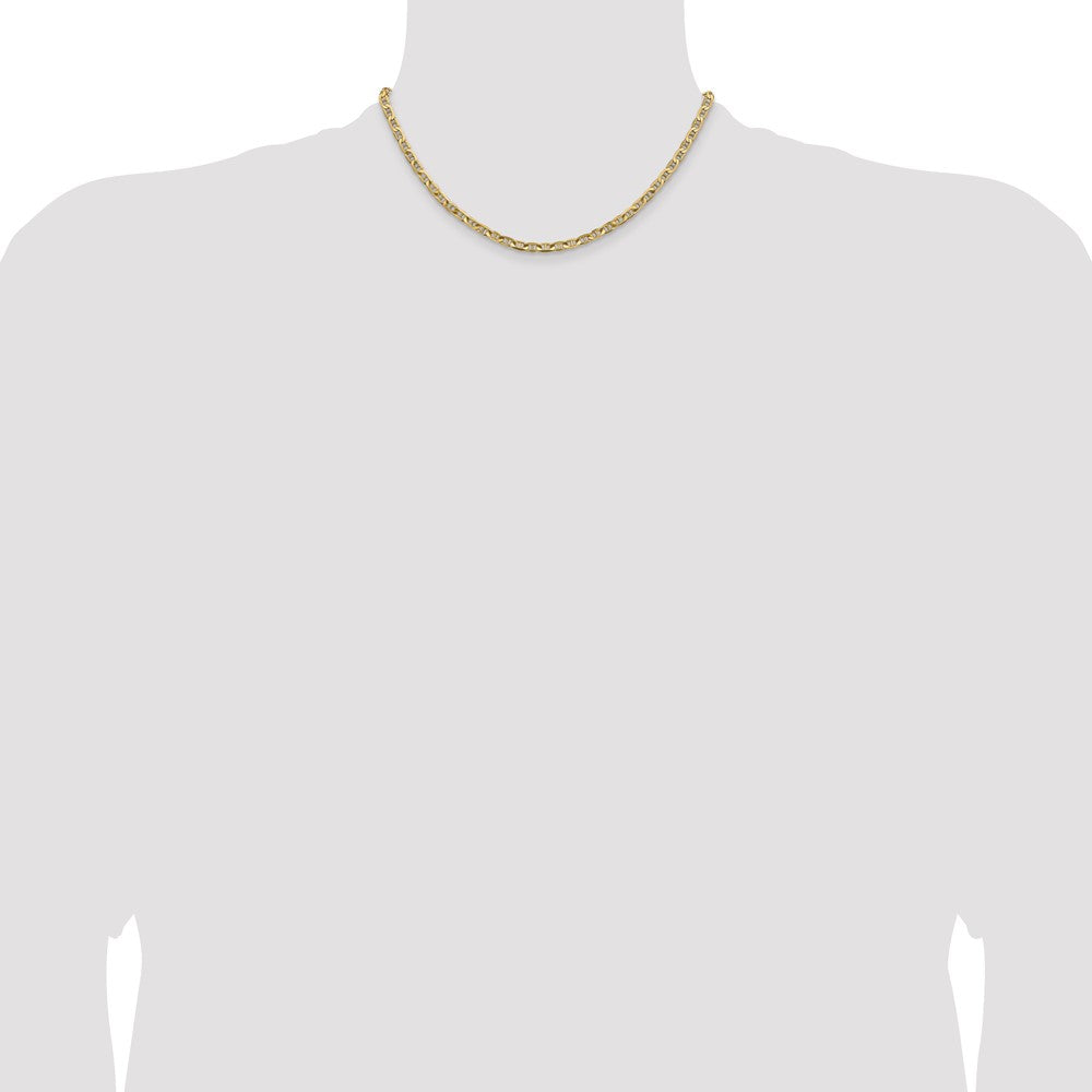 14K 3.75mm Concave Anchor with Lobster Clasp Chain