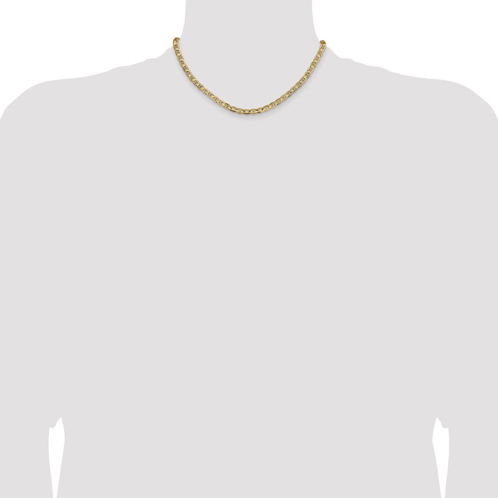 14K 4.5mm Concave Anchor with Lobster Clasp Chain