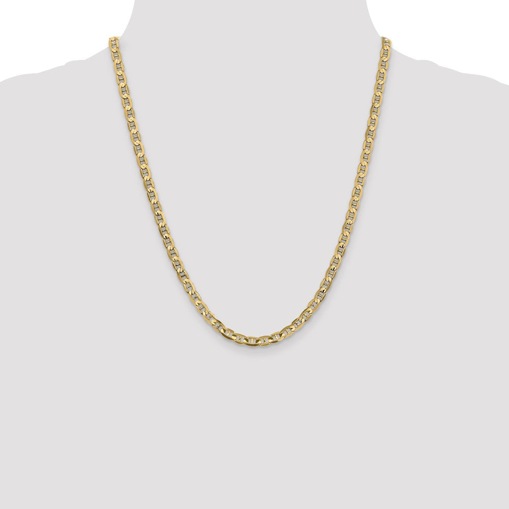 14K 4.5mm Concave Anchor with Lobster Clasp Chain