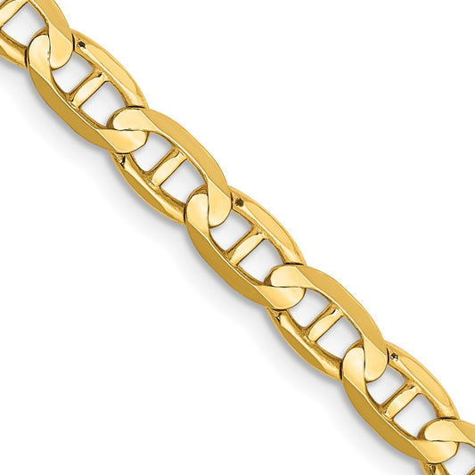 14K 4.5mm Concave Anchor with Lobster Clasp Chain