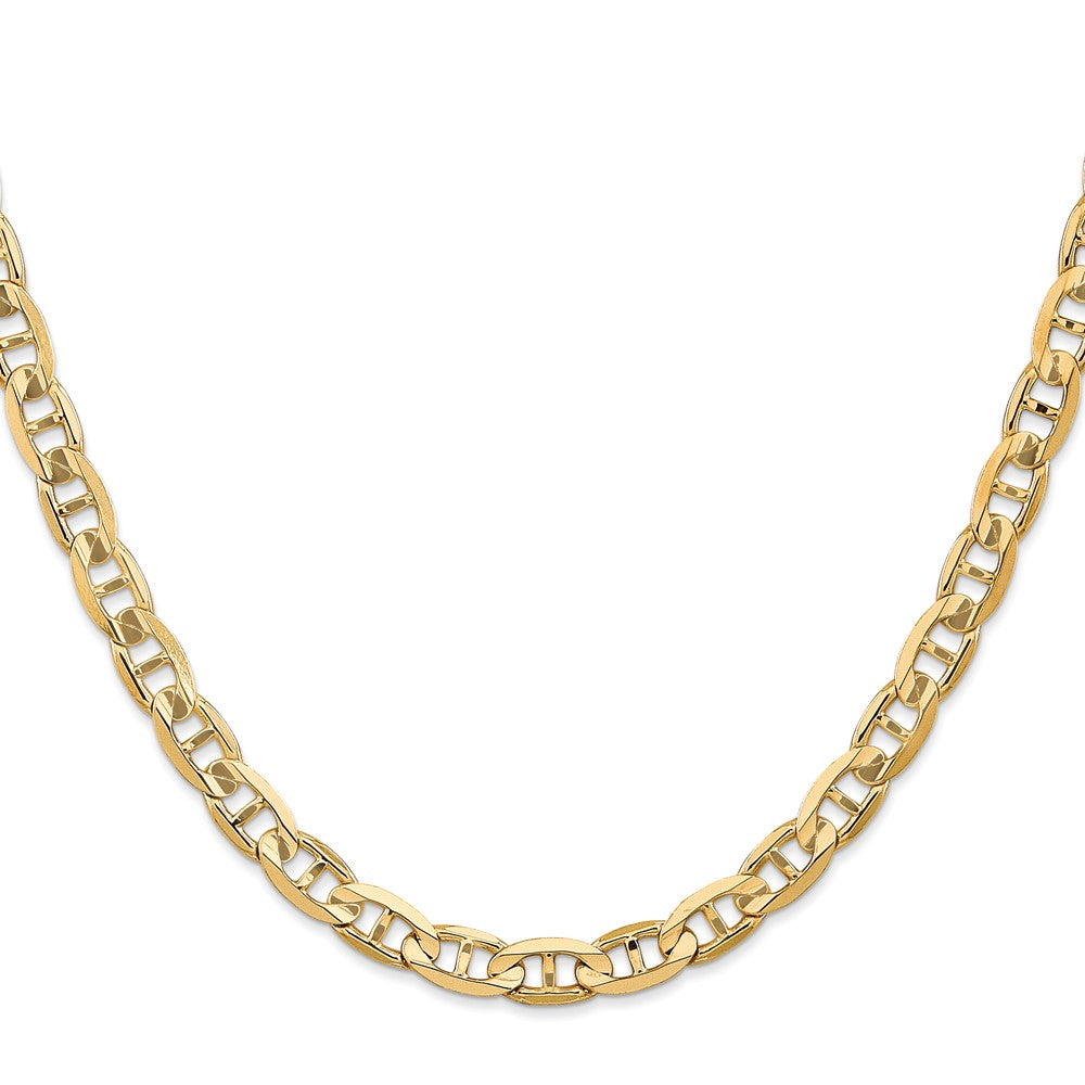 14K 6.25mm Concave Anchor with Lobster Clasp Chain