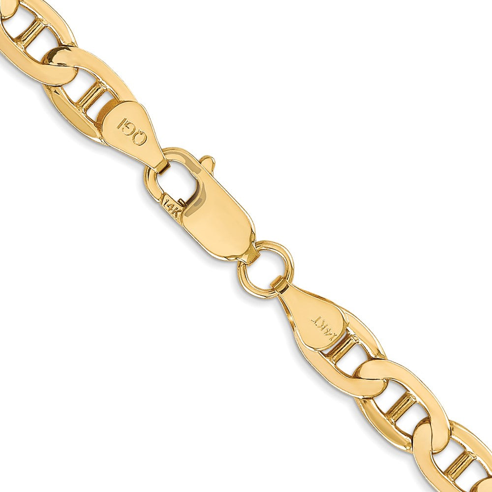 14K 6.25mm Concave Anchor with Lobster Clasp Chain