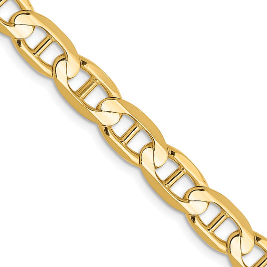 14K 6.25mm Concave Anchor with Lobster Clasp Chain