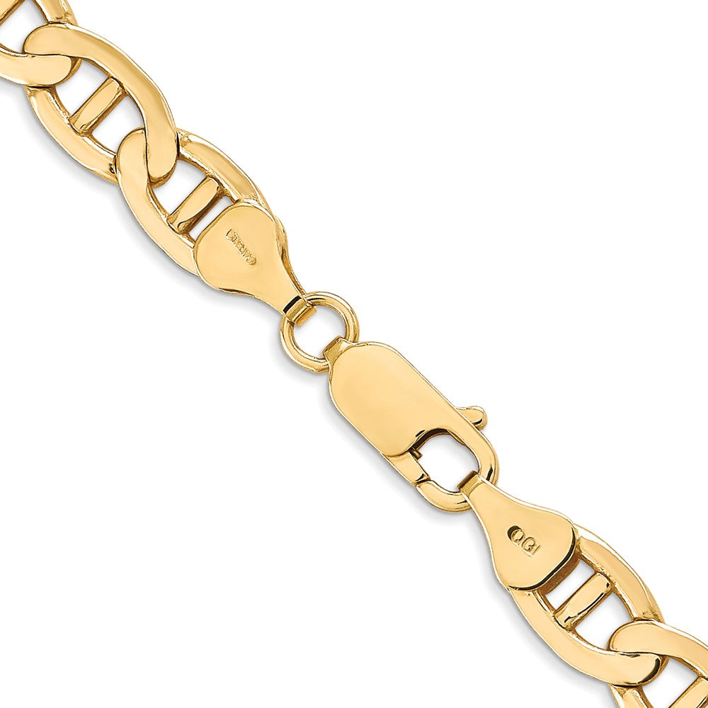 14K 7mm Concave Anchor with Lobster Clasp Chain