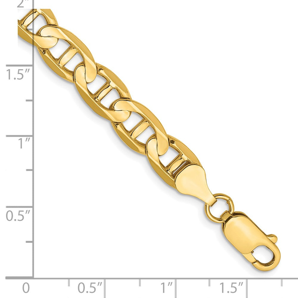 14K 7mm Concave Anchor with Lobster Clasp Chain