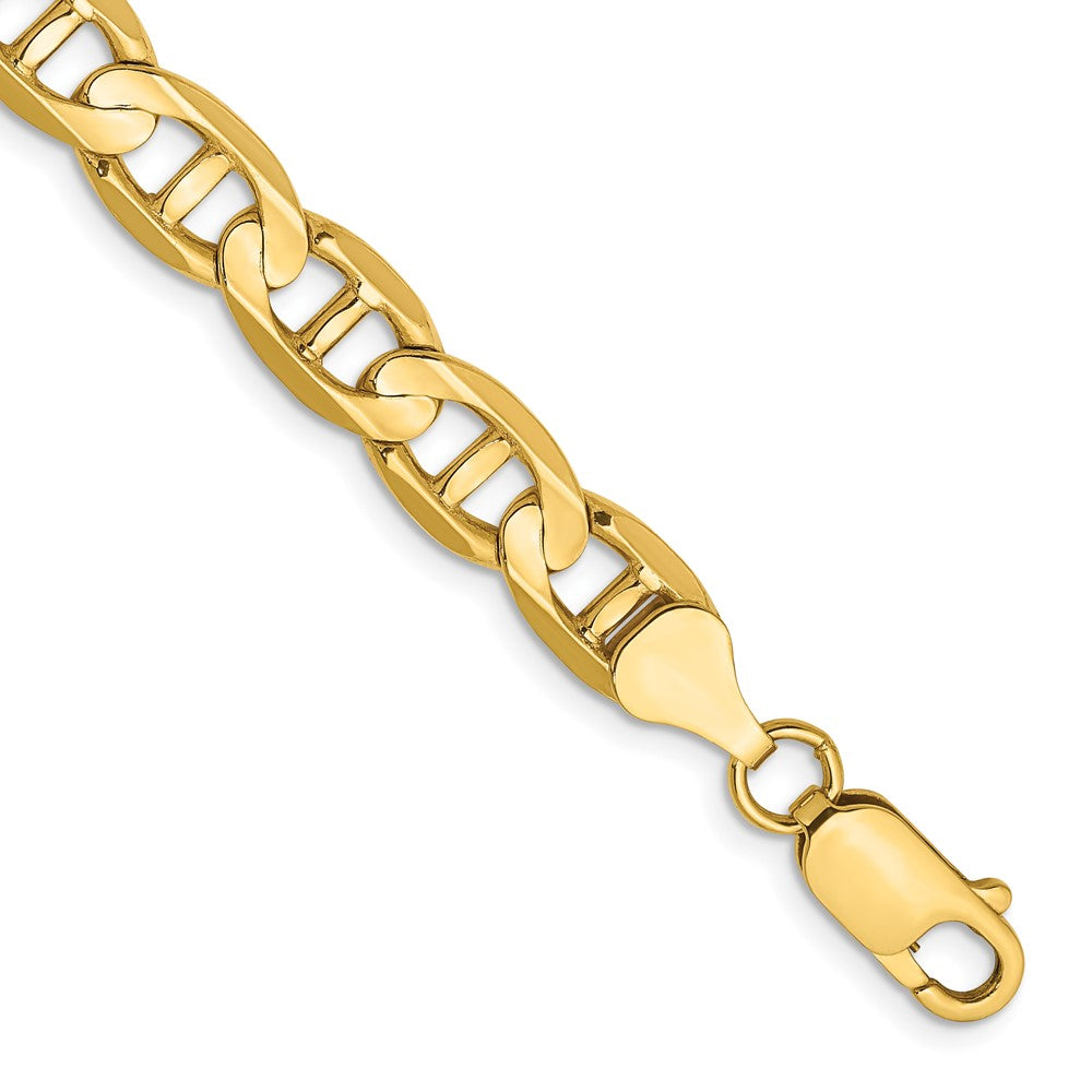 14K 7mm Concave Anchor with Lobster Clasp Chain