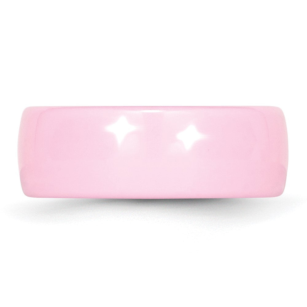 Chisel Ceramic Pink 8mm Polished Band