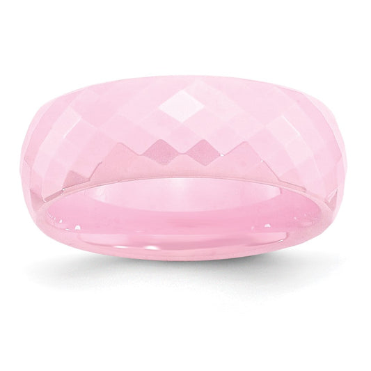 Chisel Ceramic Pink Faceted 7.5mm Polished Band