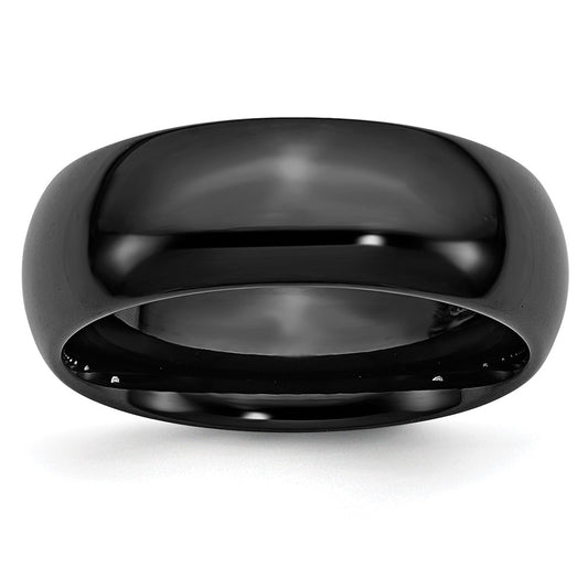 Chisel Black Ceramic 8mm Polished Band