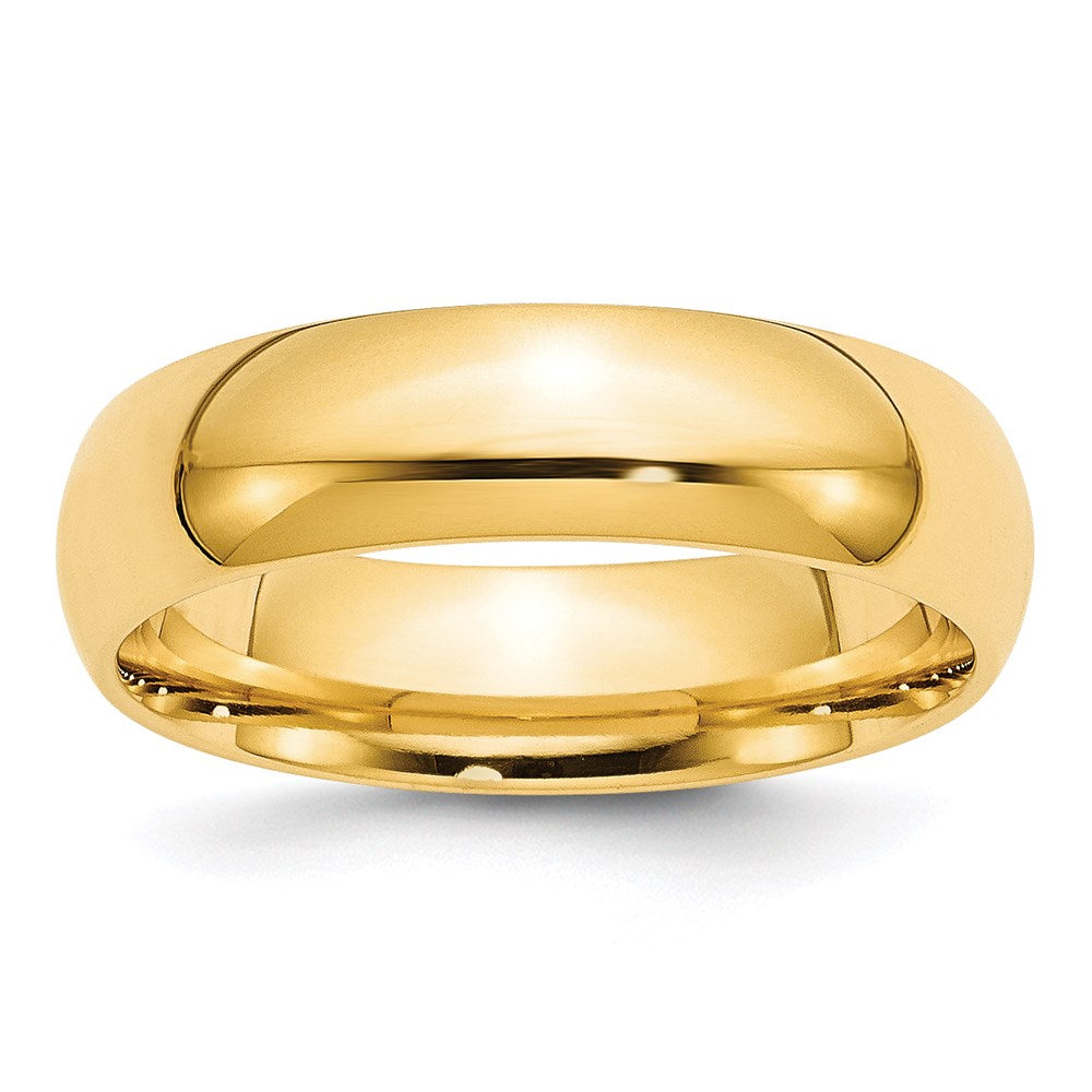 14k Yellow Gold 6mm Standard Weight Comfort Fit Wedding Band 