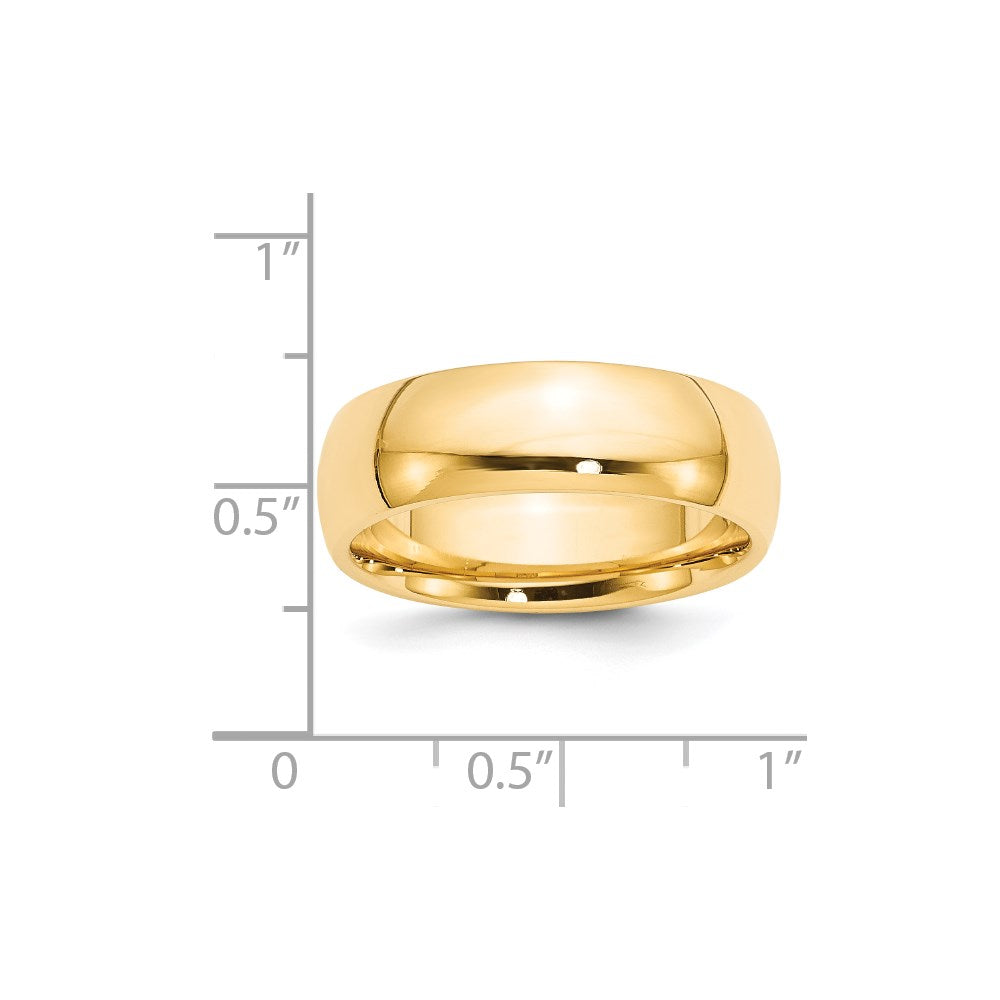 14k Yellow Gold 7mm Standard Weight Comfort Fit Wedding Band