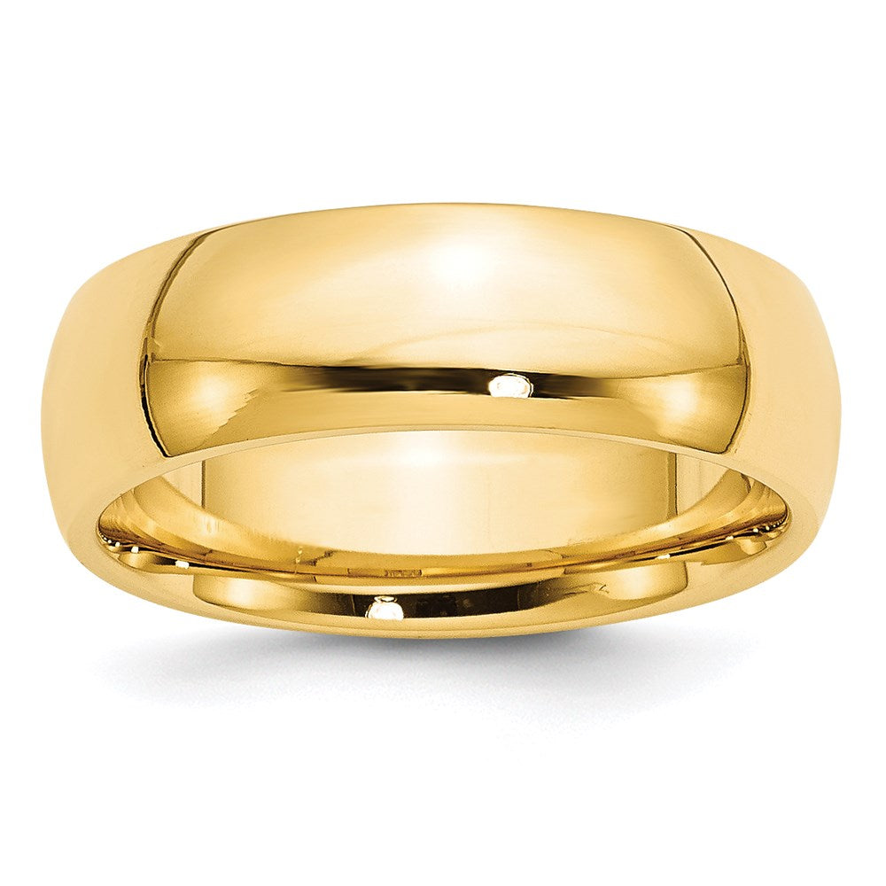 14k Yellow Gold 7mm Standard Weight Comfort Fit Wedding Band 