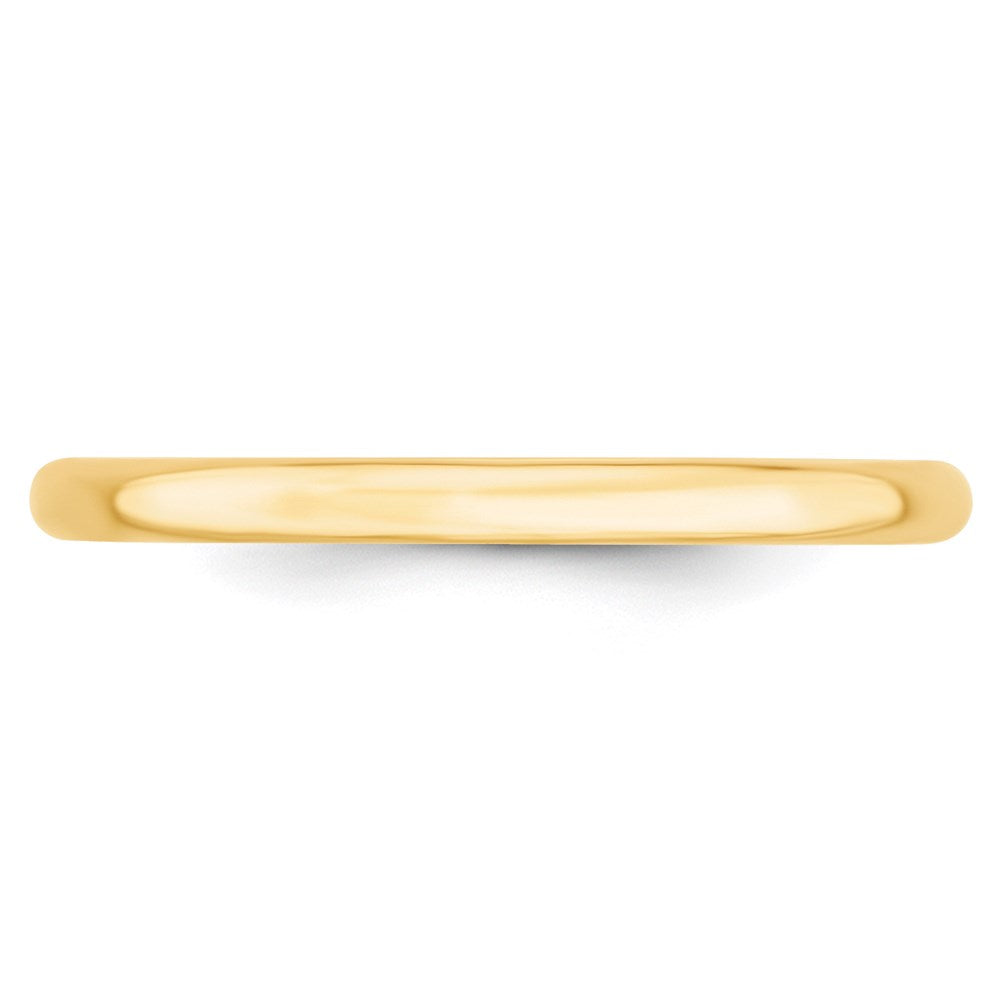 14k Yellow Gold 2mm Lightweight Comfort Fit Wedding Band