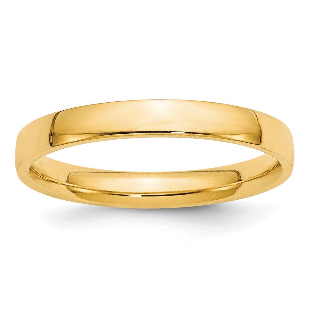 14k Yellow Gold 3mm Lightweight Comfort Fit Wedding Band 