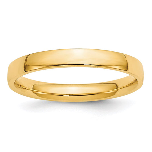 14k Yellow Gold 3mm Lightweight Comfort Fit Wedding Band 