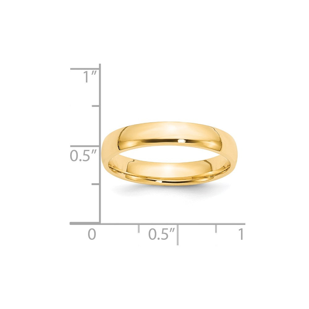 14k Yellow Gold 4mm Lightweight Comfort Fit Wedding Band