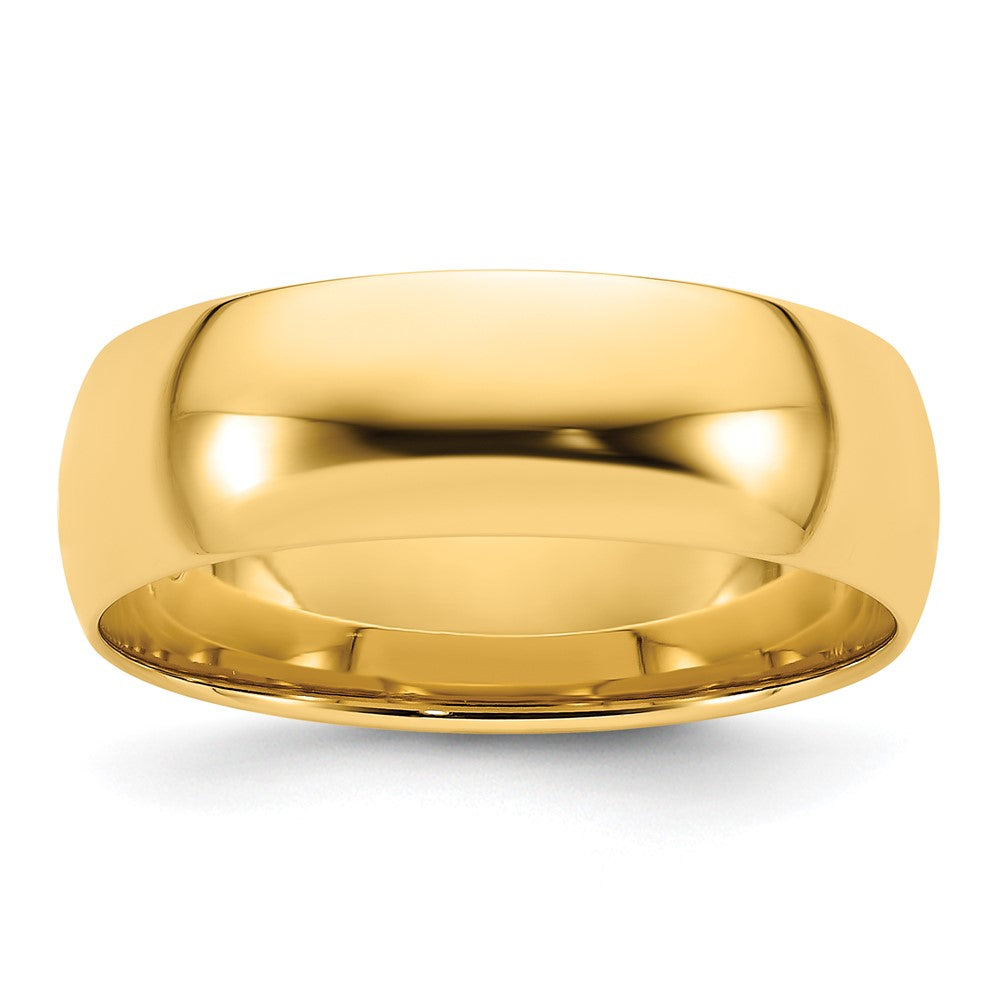 14k Yellow Gold 7mm Lightweight Comfort Fit Wedding Band 