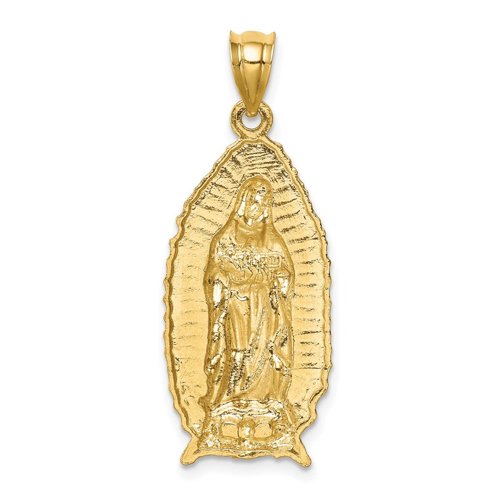 14K Polished and Textured Our Lady of Guadalupe Pendant