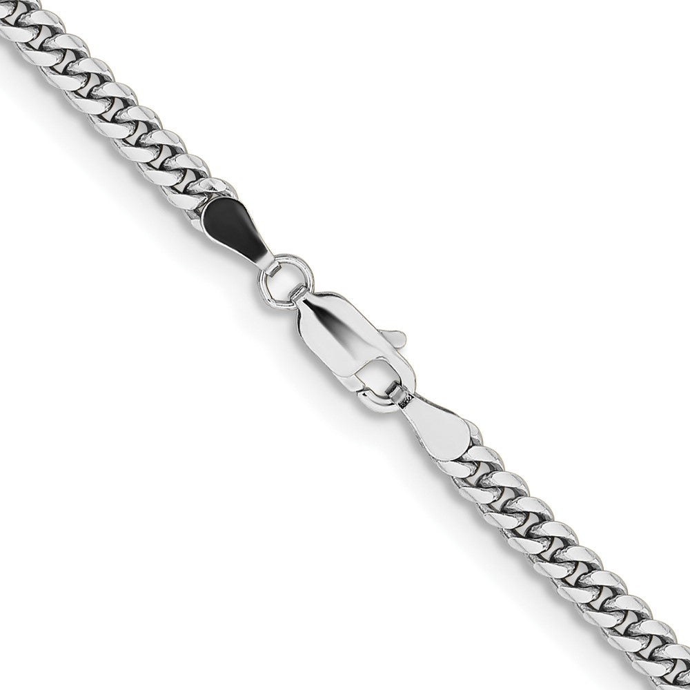 14k White Gold 3.5mm Solid Miami Cuban Chain