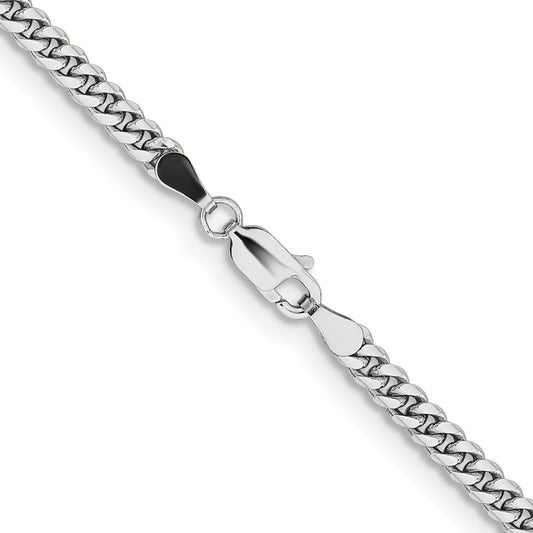 14k White Gold 3.5mm Solid Miami Cuban Chain