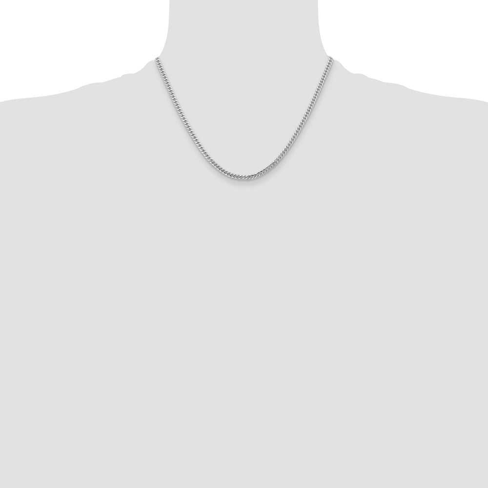 14k White Gold 3.5mm Solid Miami Cuban Chain