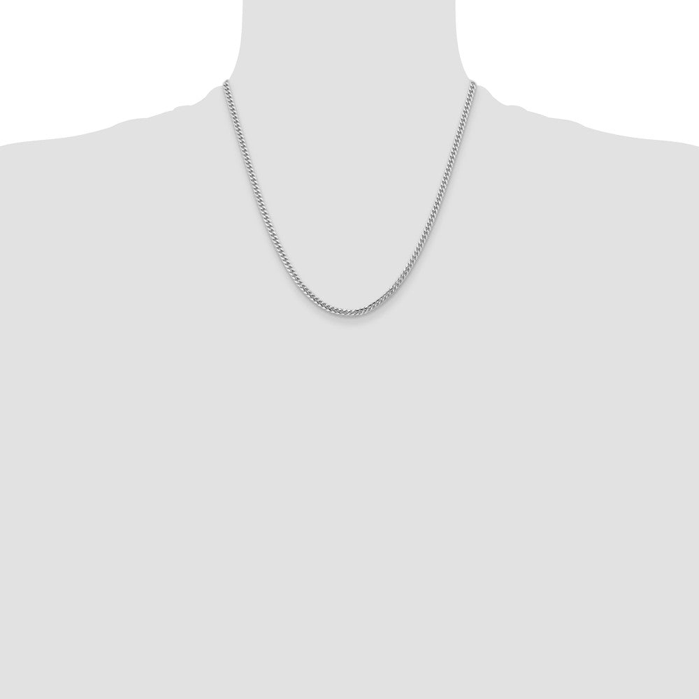 14k White Gold 3.5mm Solid Miami Cuban Chain