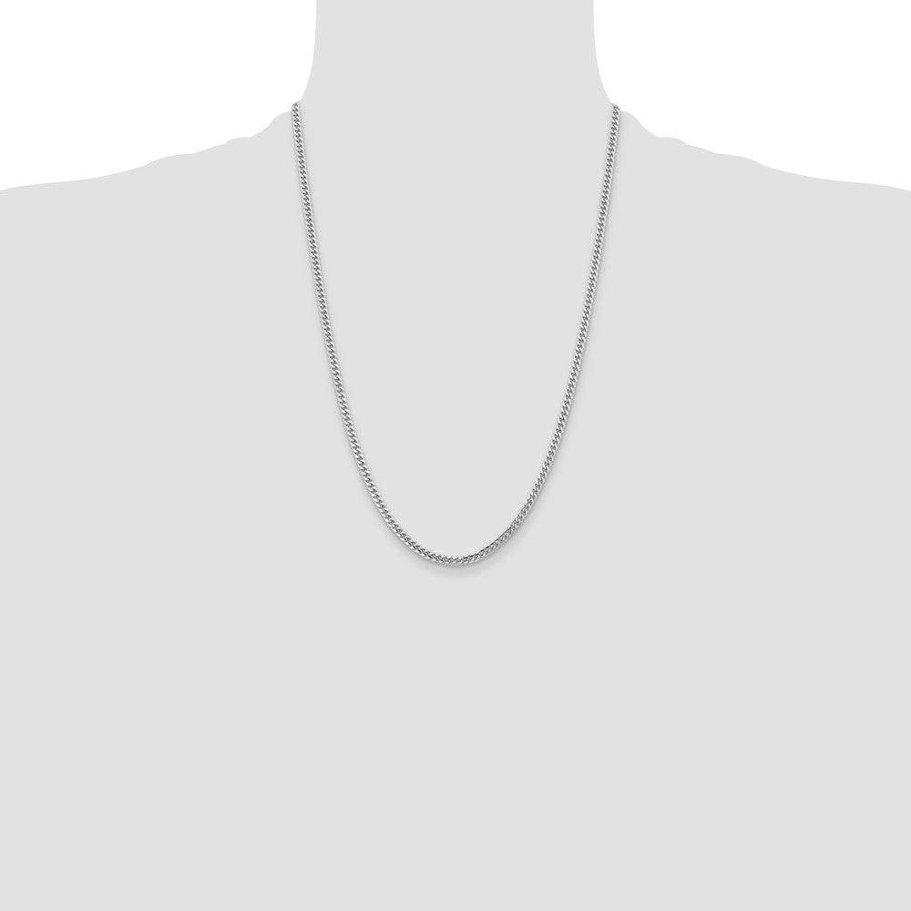 14k White Gold 3.5mm Solid Miami Cuban Chain