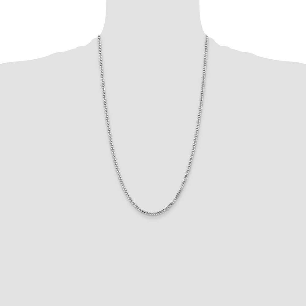 14k White Gold 3.5mm Solid Miami Cuban Chain