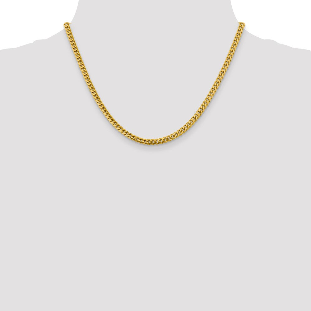 14K 4.25mm Solid Miami Cuban Link with Lobster Clasp Chain