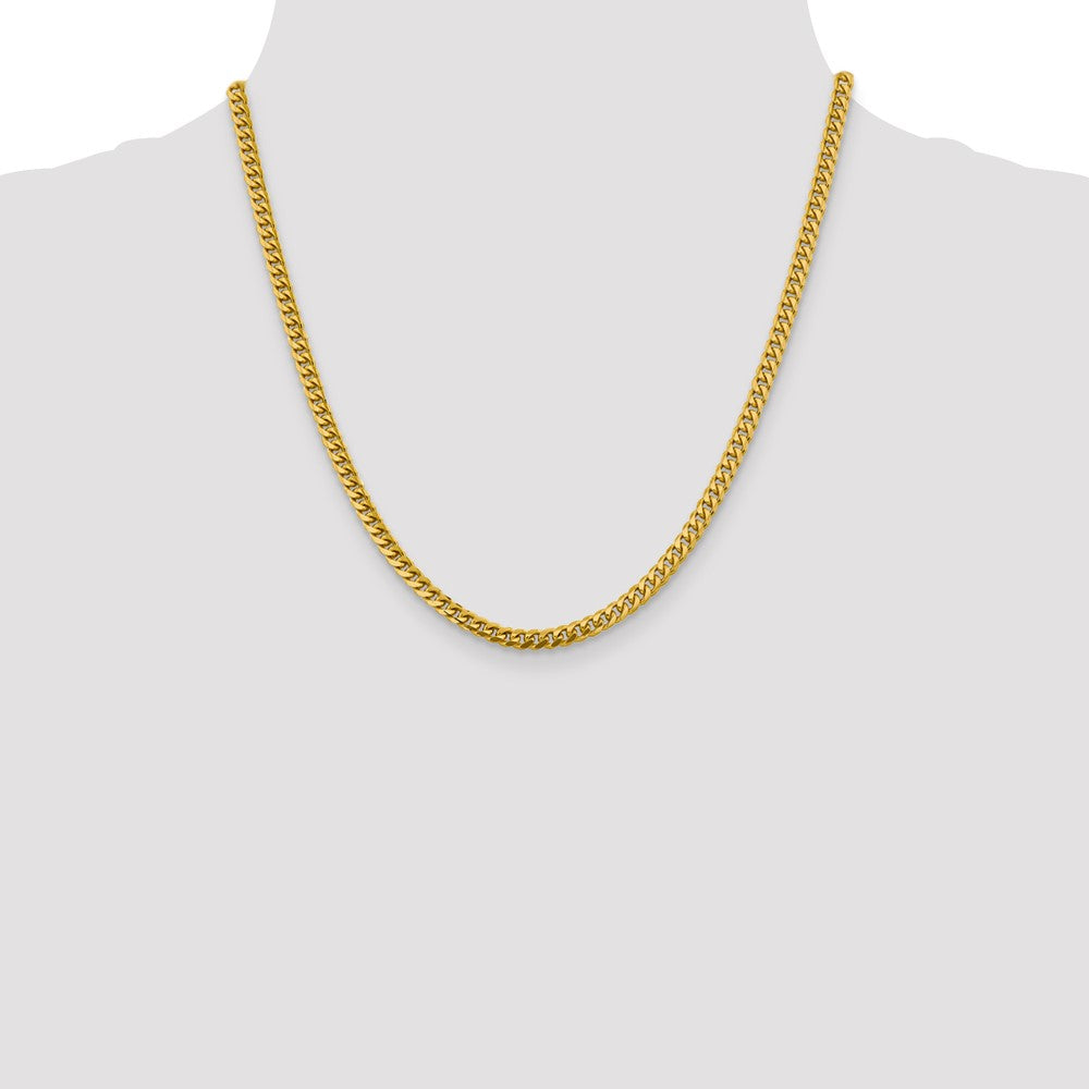 14K 4.25mm Solid Miami Cuban Link with Lobster Clasp Chain