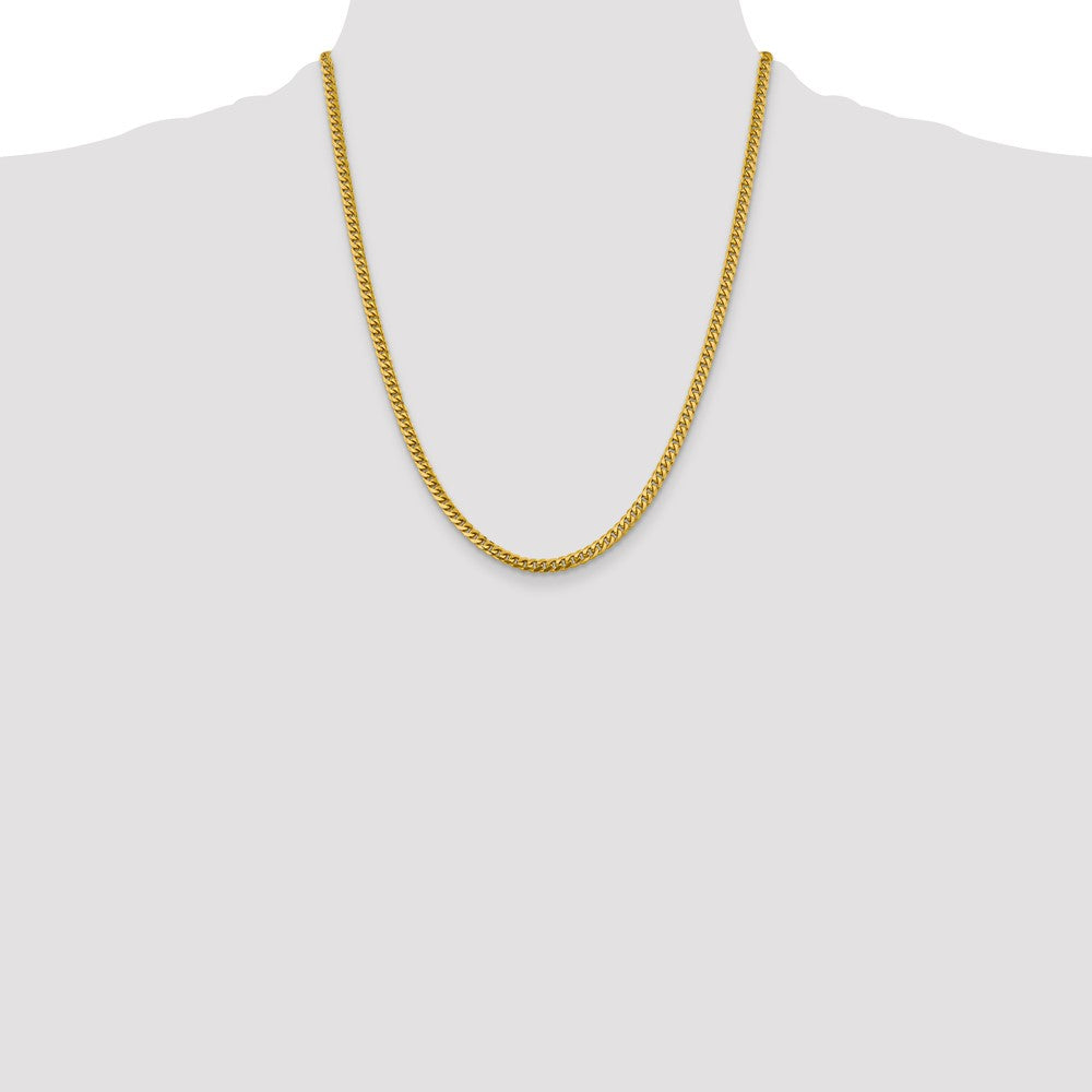 14K 4.25mm Solid Miami Cuban Link with Lobster Clasp Chain