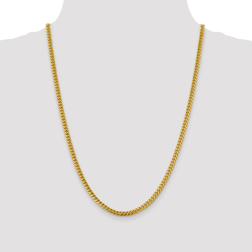 14K 4.25mm Solid Miami Cuban Link with Lobster Clasp Chain