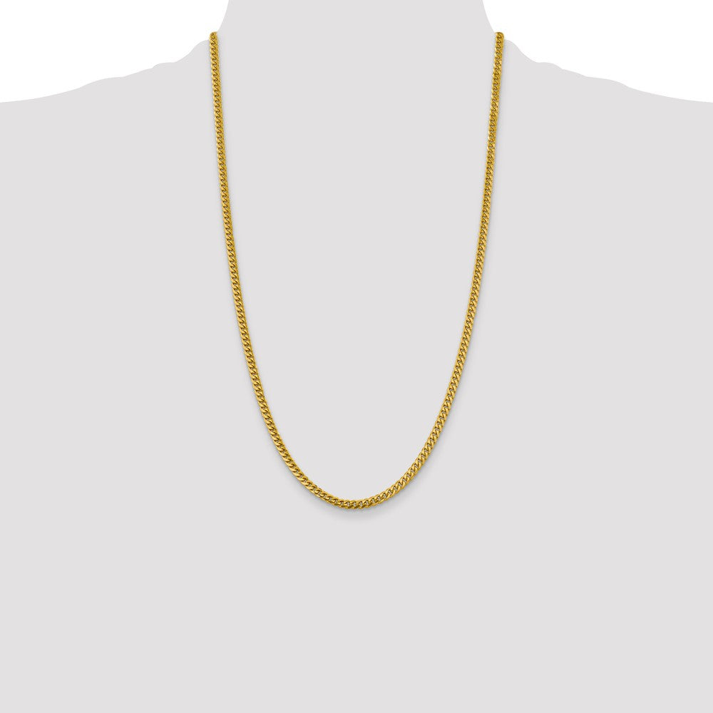 14K 4.25mm Solid Miami Cuban Link with Lobster Clasp Chain