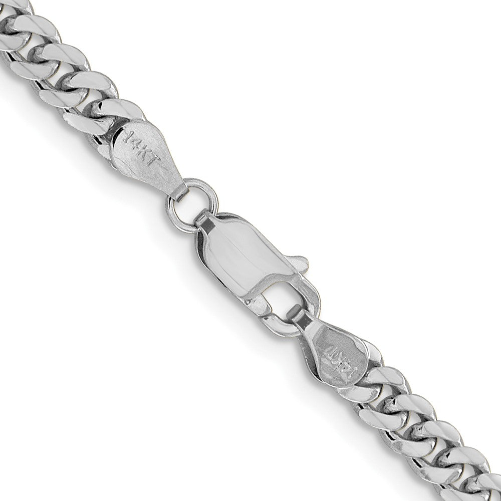 14k White Gold 4.25mm Solid Miami Cuban Chain