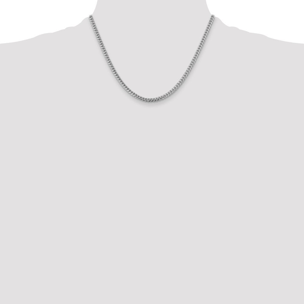 14k White Gold 4.25mm Solid Miami Cuban Chain